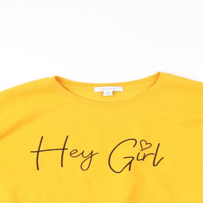 Primark Womens Yellow   Henley Jumper Size S  - CROPPED