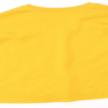 Primark Womens Yellow   Henley Jumper Size S  - CROPPED