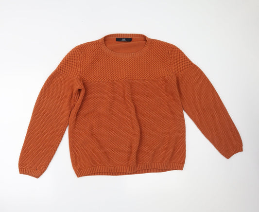 Isle Essentials Womens Orange   Pullover Jumper Size L