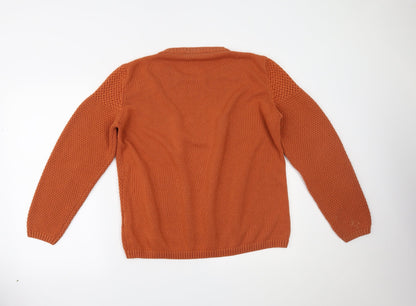 Womens UK Size L Isle Essentials Orange Pullover Jumper