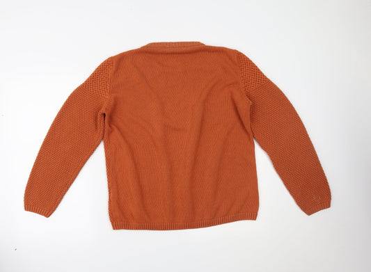 Isle Essentials Womens Orange   Pullover Jumper Size L