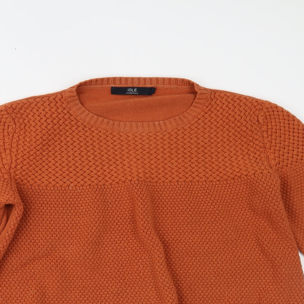 Womens UK Size L Isle Essentials Orange Pullover Jumper