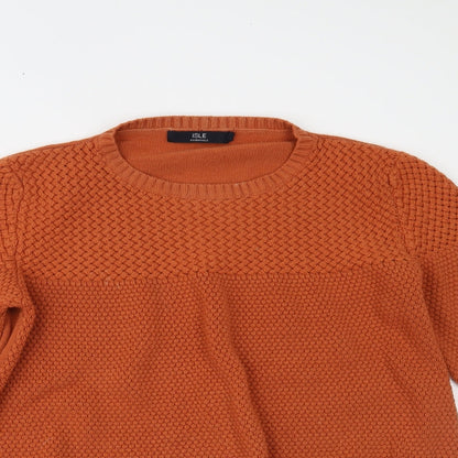 Womens UK Size L Isle Essentials Orange Pullover Jumper