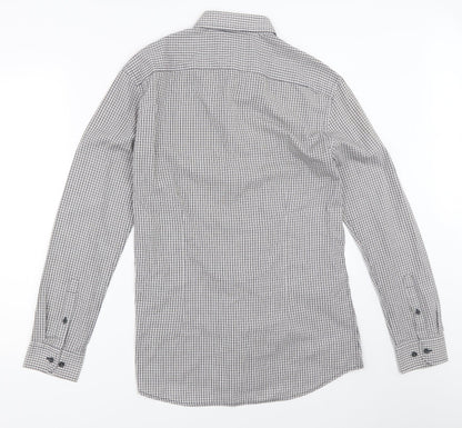 Taylor & Cutter Mens Blue Check   Button-Up Size 15