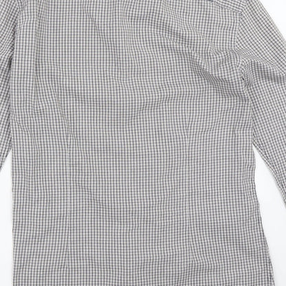 Taylor & Cutter Mens Blue Check   Button-Up Size 15