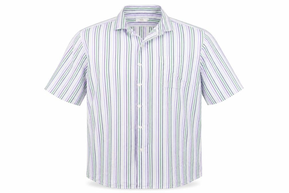 Mens UK Size L Cotton Traders White  Button-Up Short Sleeve Casual Shirt