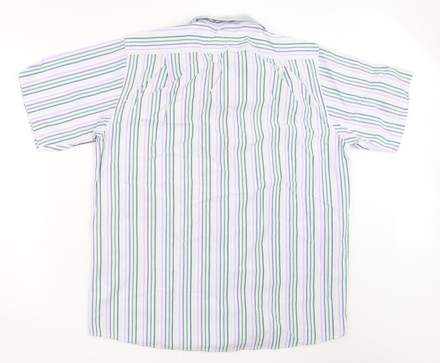 Mens UK Size L Cotton Traders White  Button-Up Short Sleeve Casual Shirt