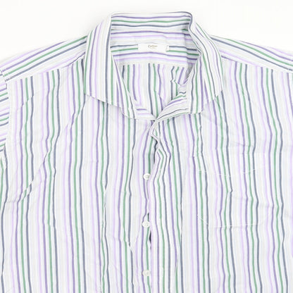 Mens UK Size L Cotton Traders White  Button-Up Short Sleeve Casual Shirt