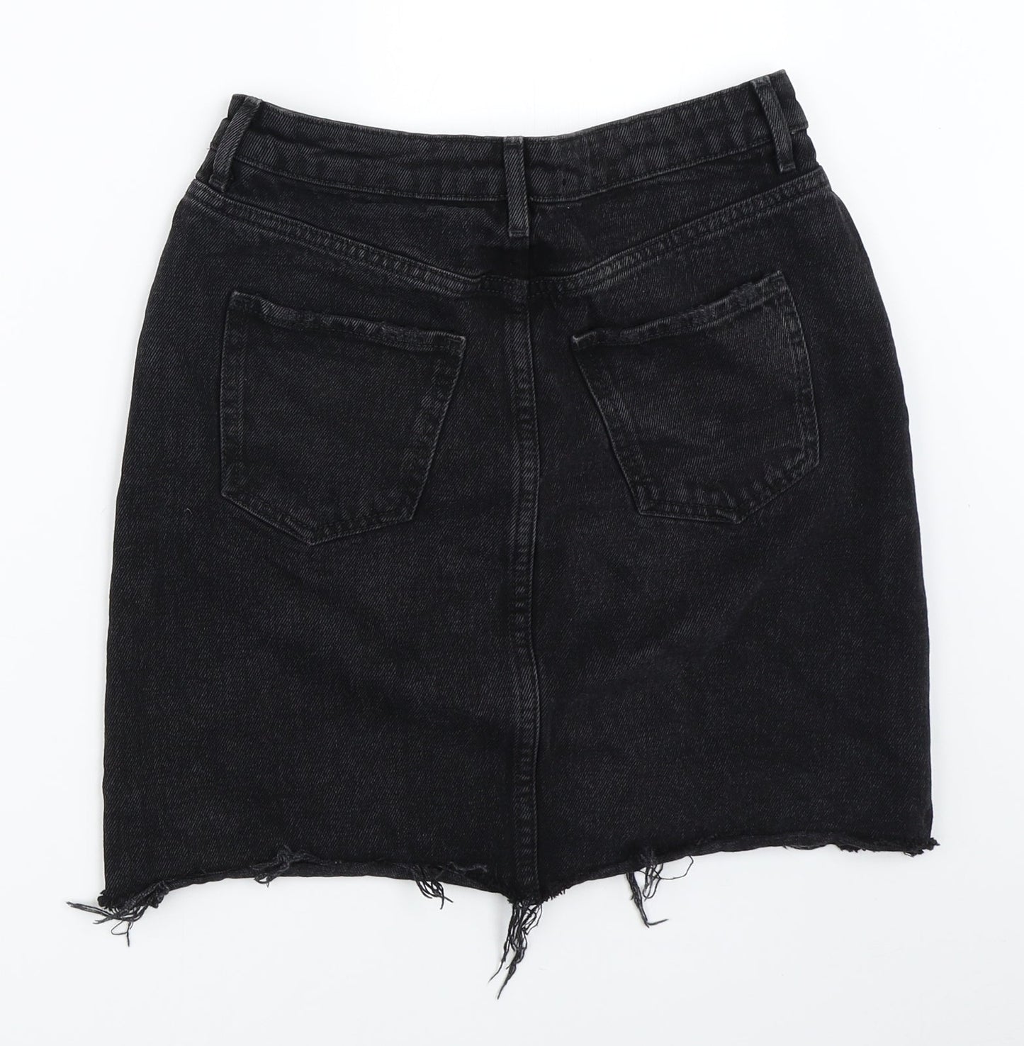 New Look Womens Black  Denim Mini Skirt Size 8
