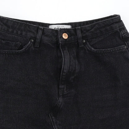 New Look Womens Black  Denim Mini Skirt Size 8