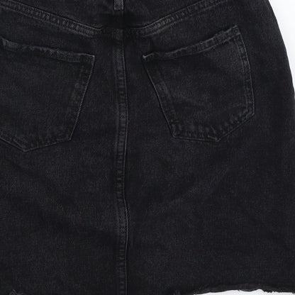 New Look Womens Black  Denim Mini Skirt Size 8