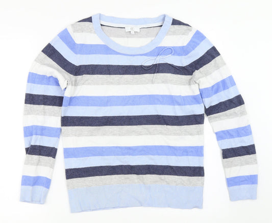 Country Casuals Womens Blue Striped  Pullover Jumper Size S