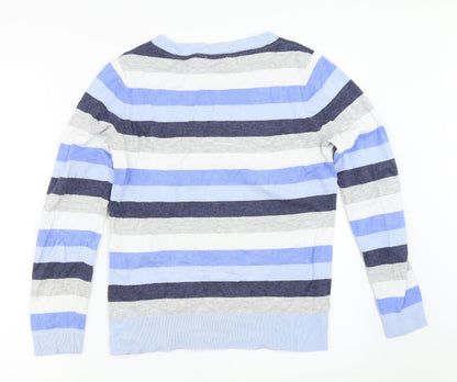 Country Casuals Womens Blue Striped  Pullover Jumper Size S
