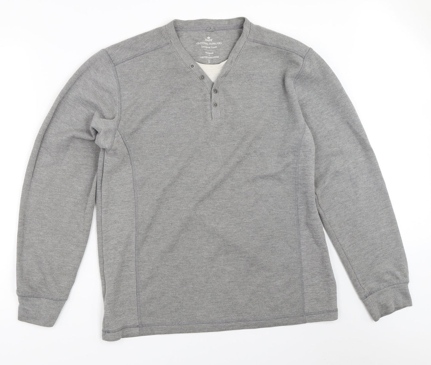 Mens UK Size L Easy Grey Pullover Sweatshirt