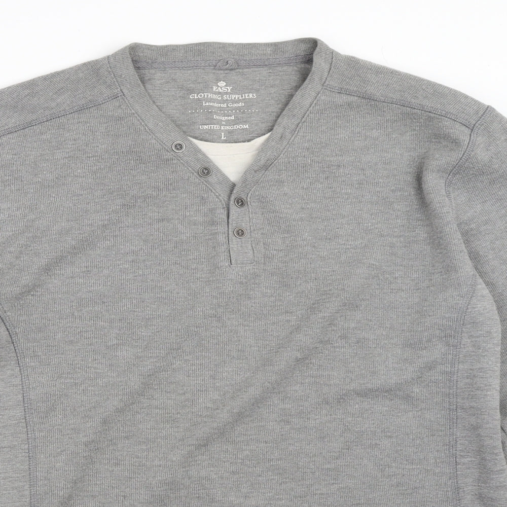 Mens UK Size L Easy Grey Pullover Sweatshirt
