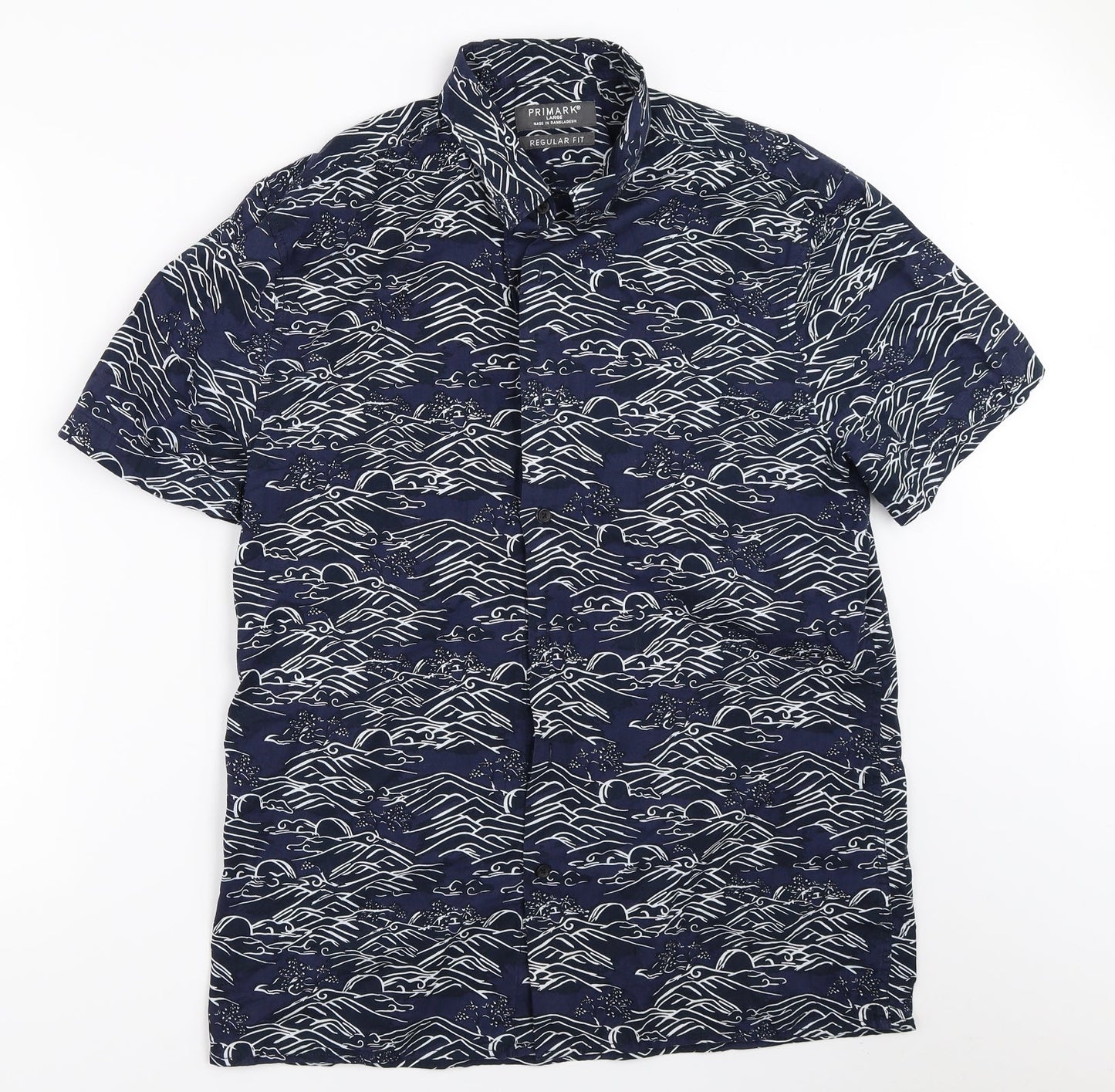 Primark Mens Blue    Button-Up Size L