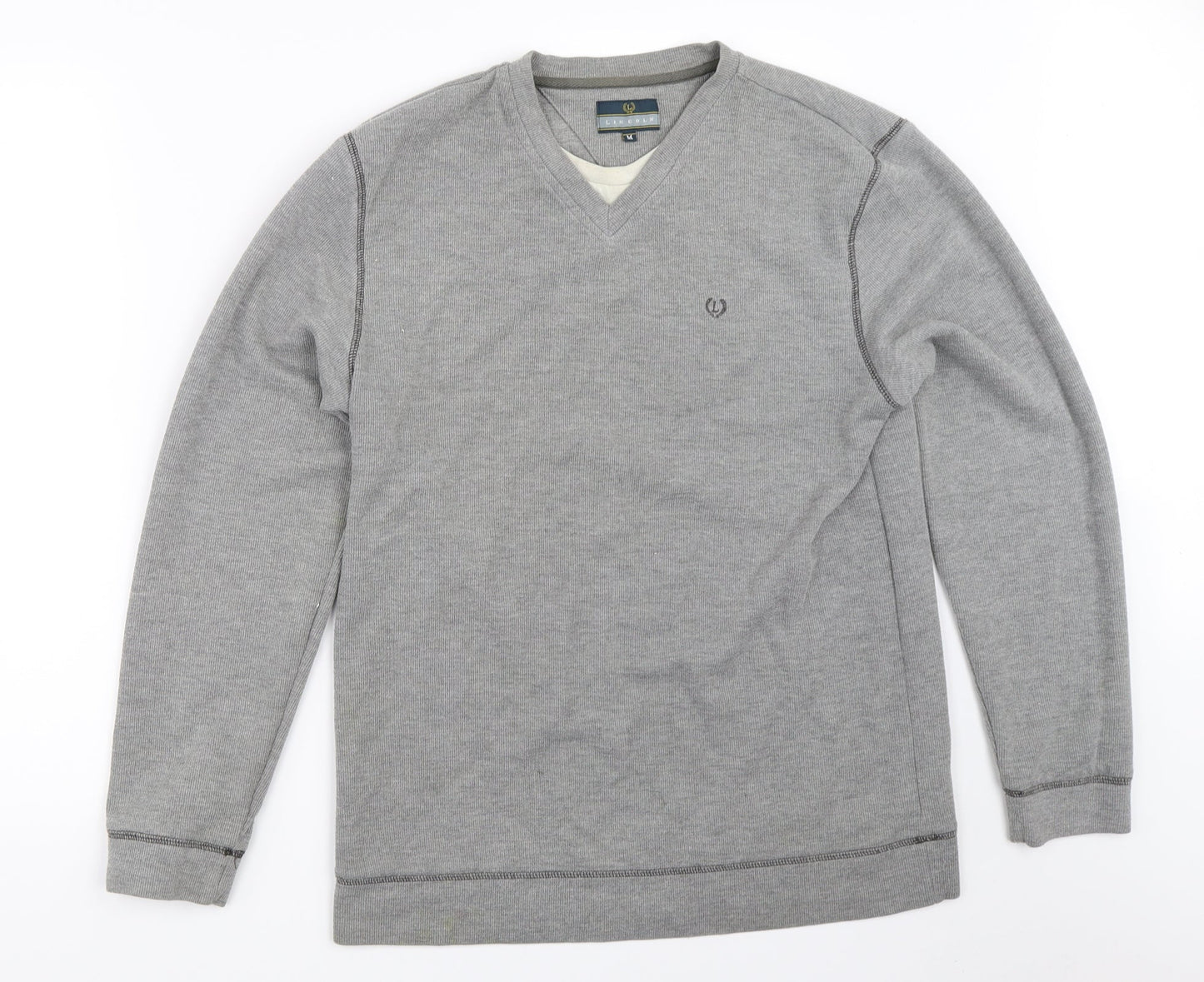Mens UK Size M Lincoln Grey Pullover Sweatshirt