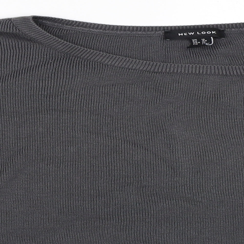 Womens UK Size 16 New Look Grey Pullover Jumper