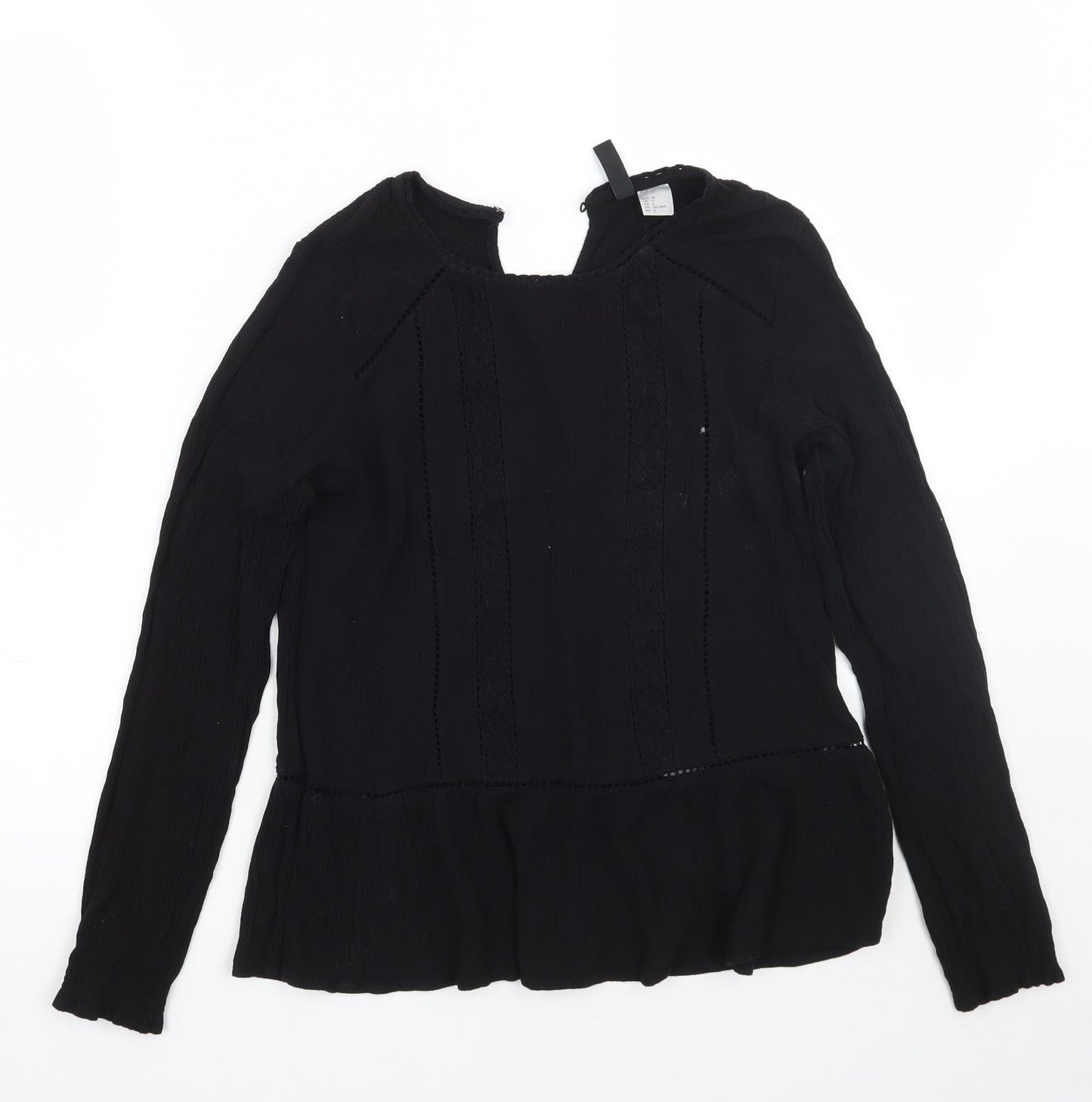 Womens UK Size 6 H&M Black Basic T-Shirt