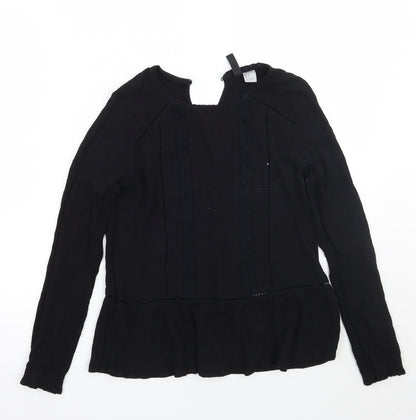 Womens UK Size 6 H&M Black Basic T-Shirt