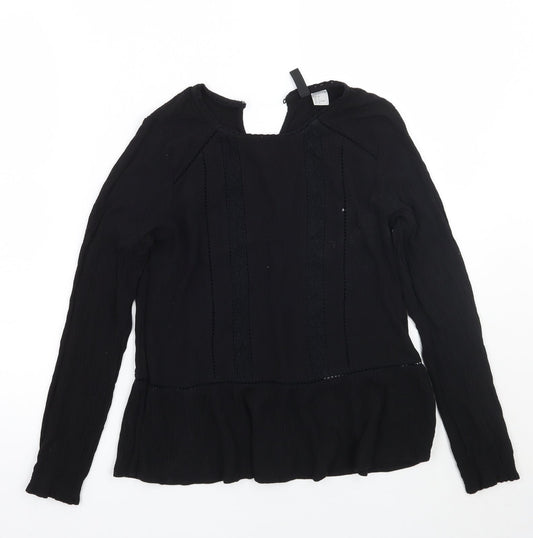 Womens UK Size 6 H&M Black Basic T-Shirt