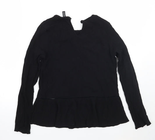 Womens UK Size 6 H&M Black Basic T-Shirt