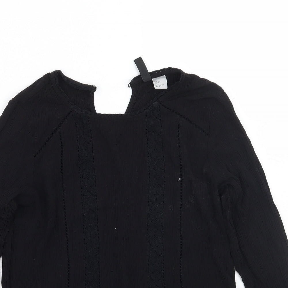 Womens UK Size 6 H&M Black Basic T-Shirt