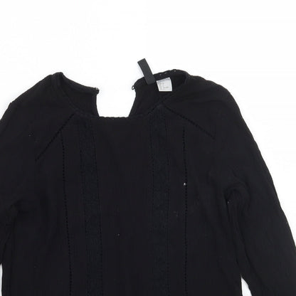 Womens UK Size 6 H&M Black Basic T-Shirt