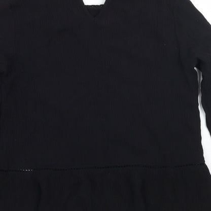 Womens UK Size 6 H&M Black Basic T-Shirt
