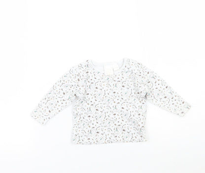 Jainco Baby White Geometric  Basic T-Shirt Size 0-3 Months  - Were going on a bear hunt