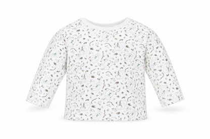 Front view of Jainco Baby White Geometric Basic T-Shirt, size 0-3, Months - Were going on a bear hunt