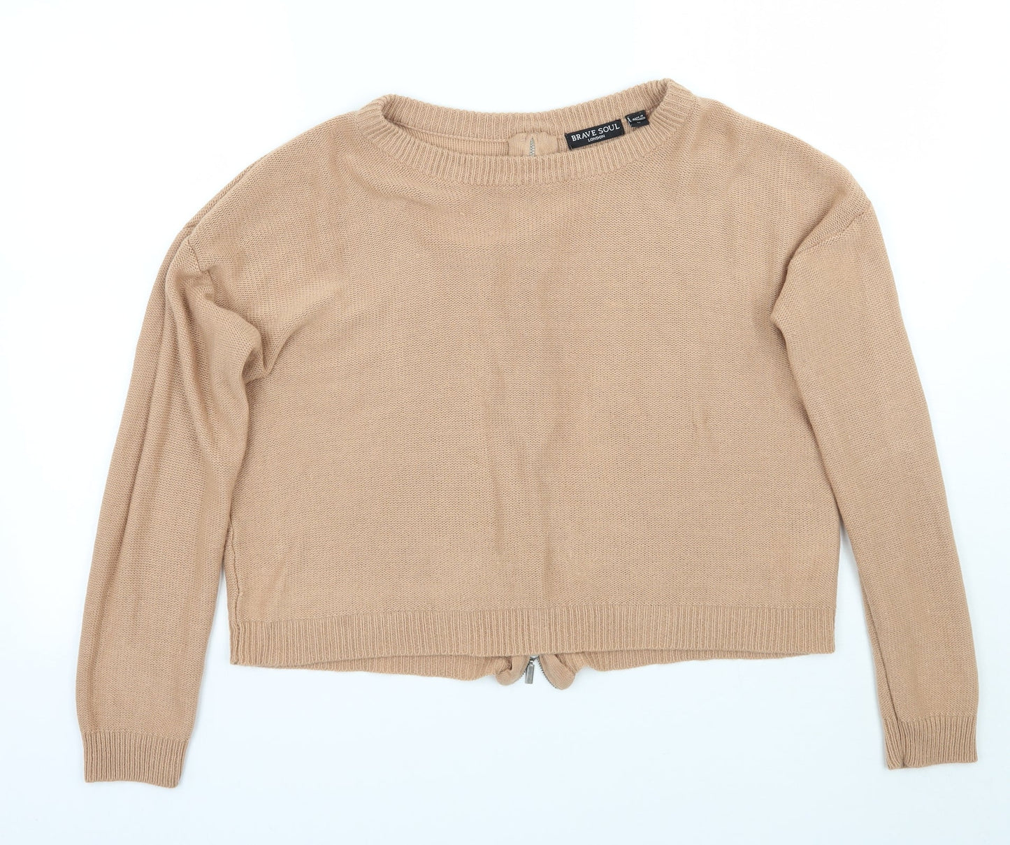 Womens UK Size S Brave Soul Brown Pullover Jumper