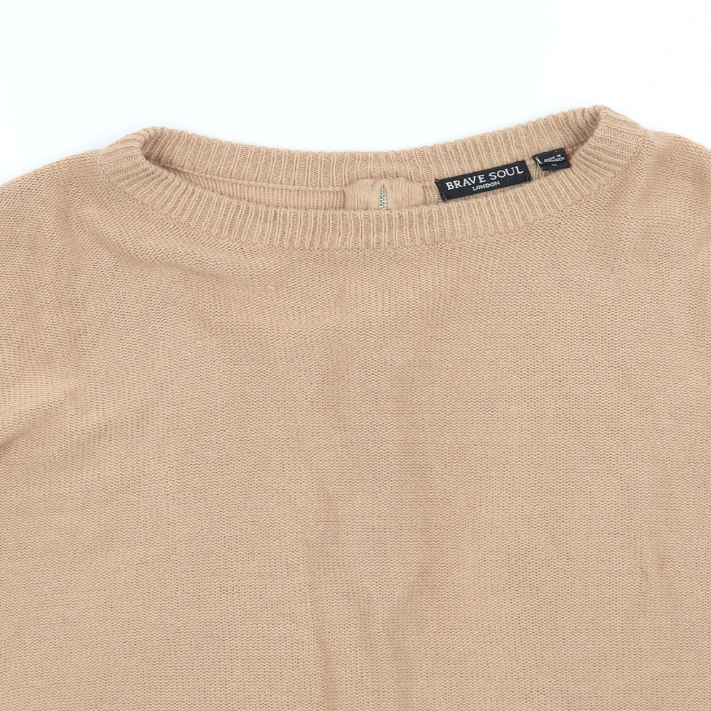 Womens UK Size S Brave Soul Brown Pullover Jumper