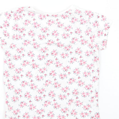 Primark Girls White Floral  Basic T-Shirt Size 3-4 Years