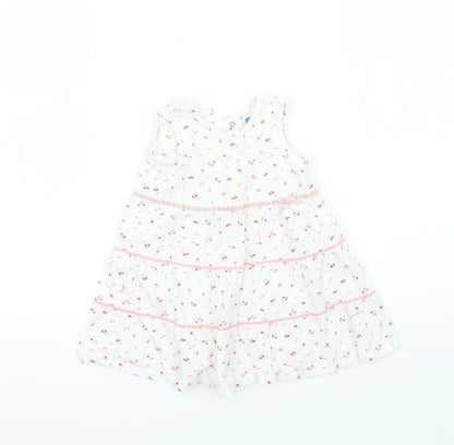 Adams Girls White Floral  A-Line  Size 3-6 Months