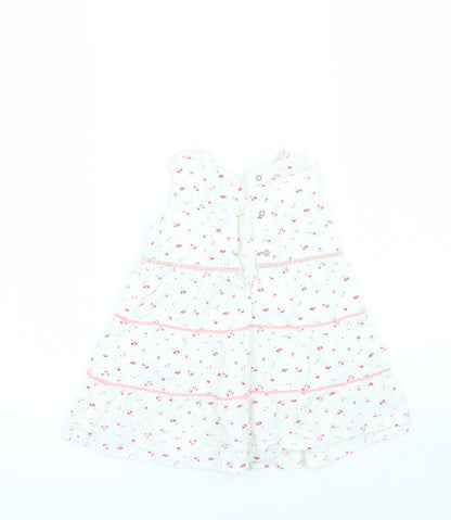 Adams Girls White Floral  A-Line  Size 3-6 Months