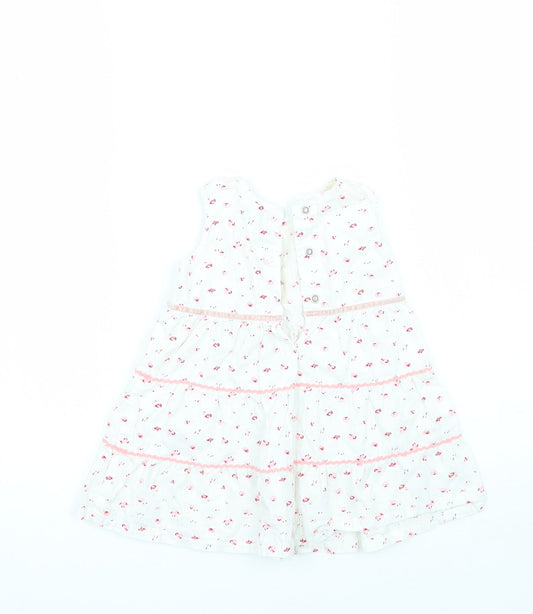 Adams Girls White Floral  A-Line  Size 3-6 Months