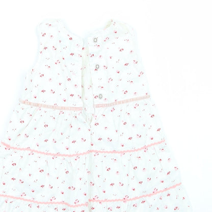 Adams Girls White Floral  A-Line  Size 3-6 Months