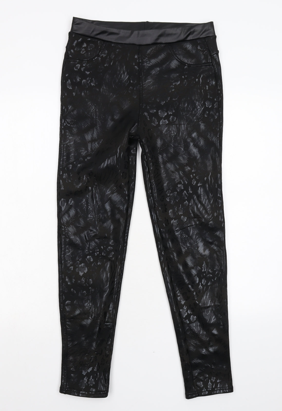 Womens UK Size 2XL Preworn Slim Fit Carrot Black Trousers