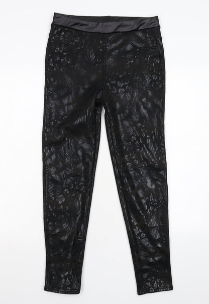 Womens UK Size 2XL Preworn Slim Fit Carrot Black Trousers