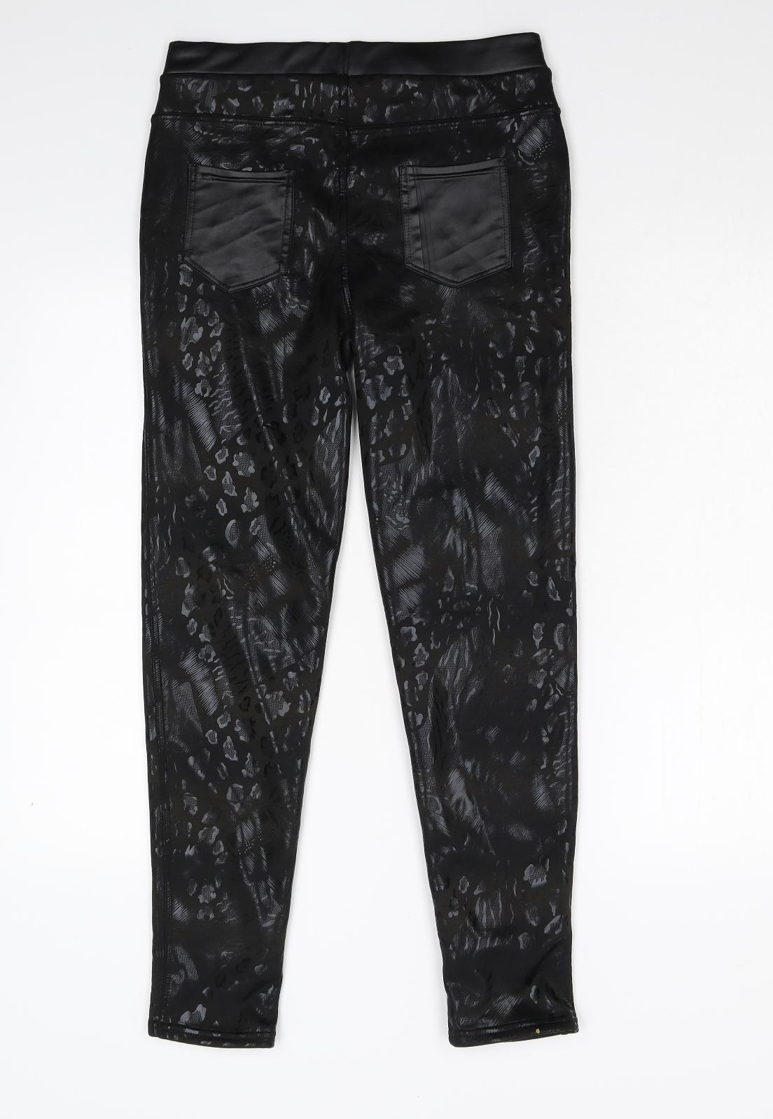 Womens UK Size 2XL Preworn Slim Fit Carrot Black Trousers