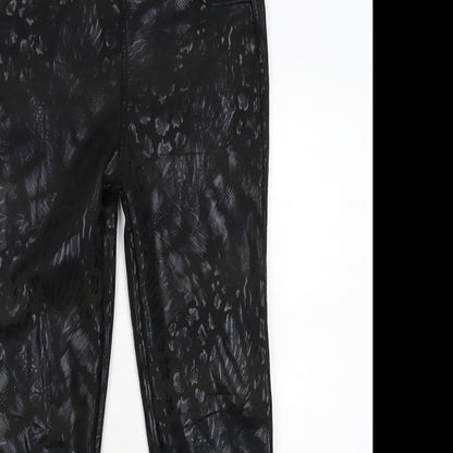Womens UK Size 2XL Preworn Slim Fit Carrot Black Trousers
