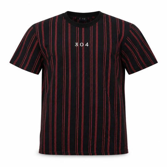 304 Mens Black Striped   T-Shirt Size M