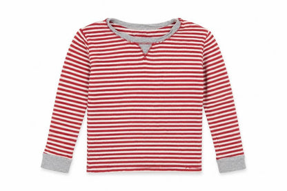 Burt's Bees Kids Boys Red Striped  Basic T-Shirt Size 4 Years