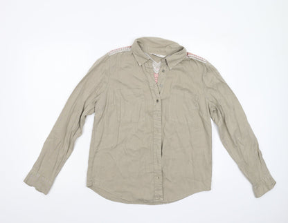 Womens UK Size 10 TU Beige Basic Button-Up