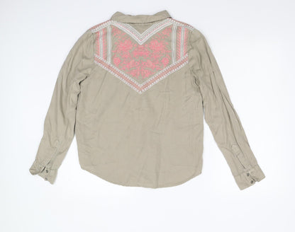 Womens UK Size 10 TU Beige Basic Button-Up