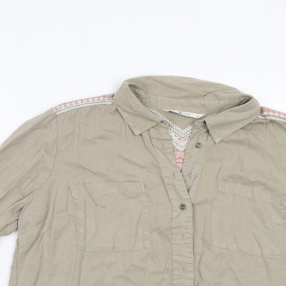 Womens UK Size 10 TU Beige Basic Button-Up