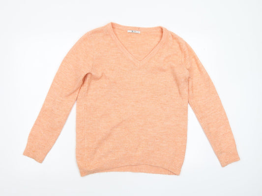 TU Womens Orange  Knit Pullover Jumper Size 10