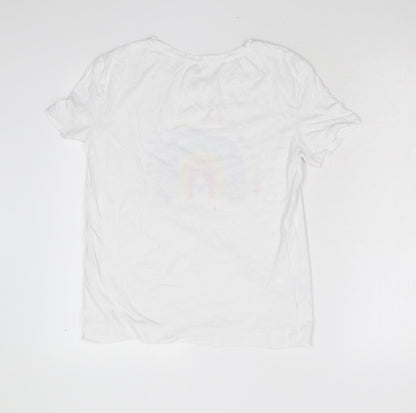 F&F Womens White   Basic T-Shirt Size S  - Be Kind