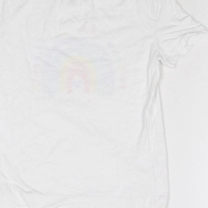 F&F Womens White   Basic T-Shirt Size S  - Be Kind